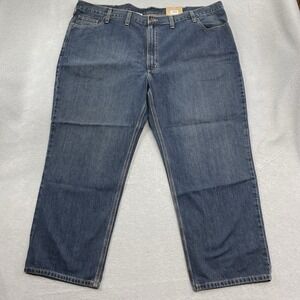 Carhartt Jeans Mens 50x30 Blue Denim Pant Relaxed Fit Straight Leg Holter